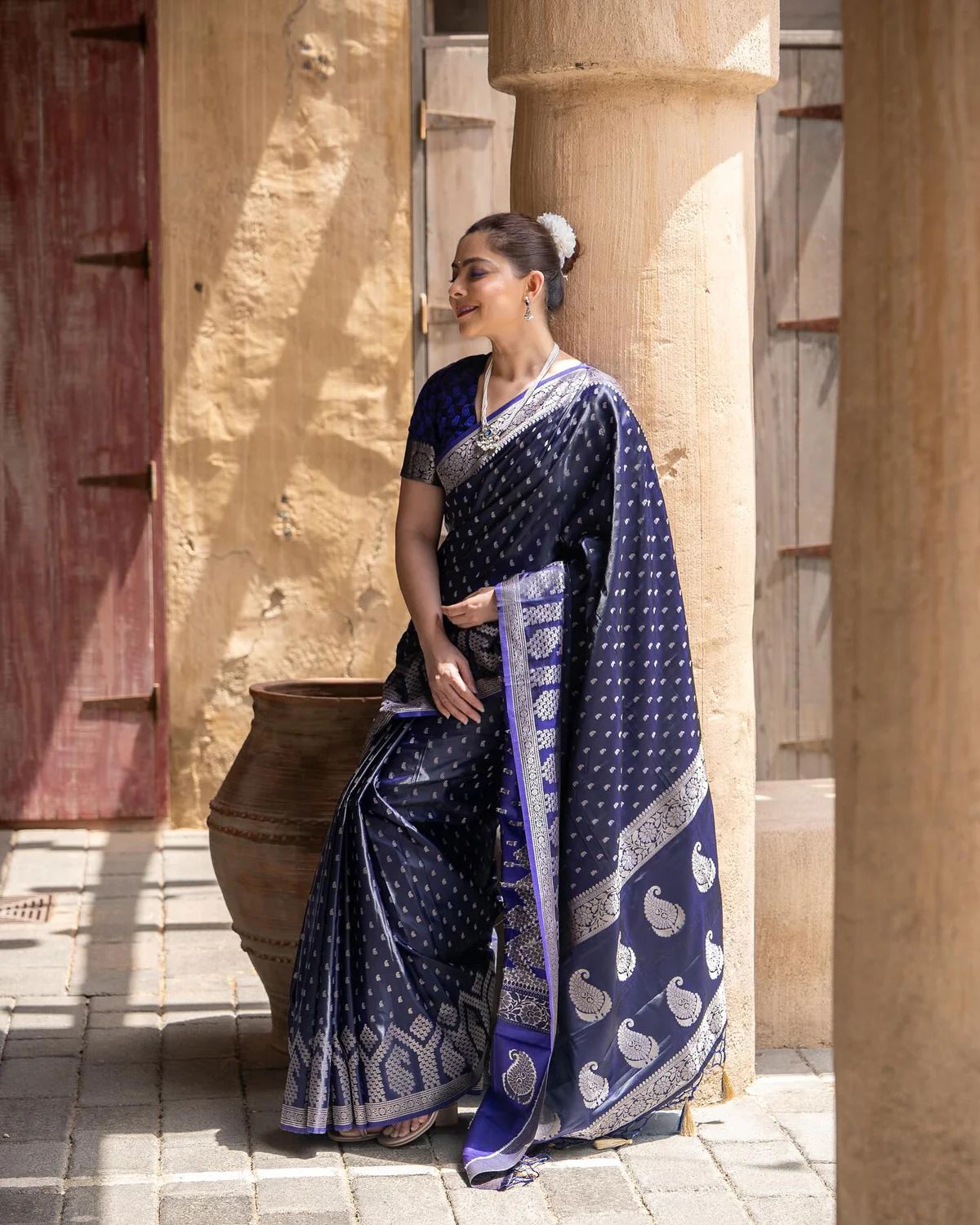 Moiety Blue Soft Silk Saree With Preferable Blouse Piece