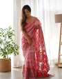 Scintilla Pink Pashmina Saree With Tempting Blouse Piece