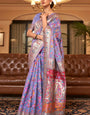 Magnific Lavender Pashmina Saree With Panoply Blouse Piece