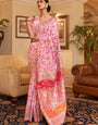 Ratatouille Light Pink Pashmina Saree With Scrumptious Blouse Piece