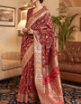 Beleaguer Maroon Pashmina Saree With Charming Blouse Piece