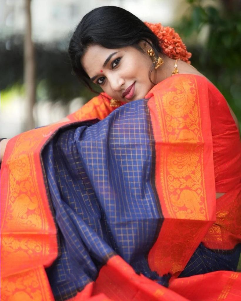 Most Stunning Blue Soft Silk Saree With Pretty Blouse Piece