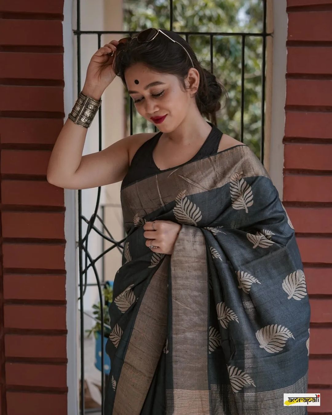 Capricious Black Cotton Silk Saree With Dalliance Blouse Piece