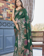 Conflate Green Soft Silk Saree With Eloquence Blouse Piece