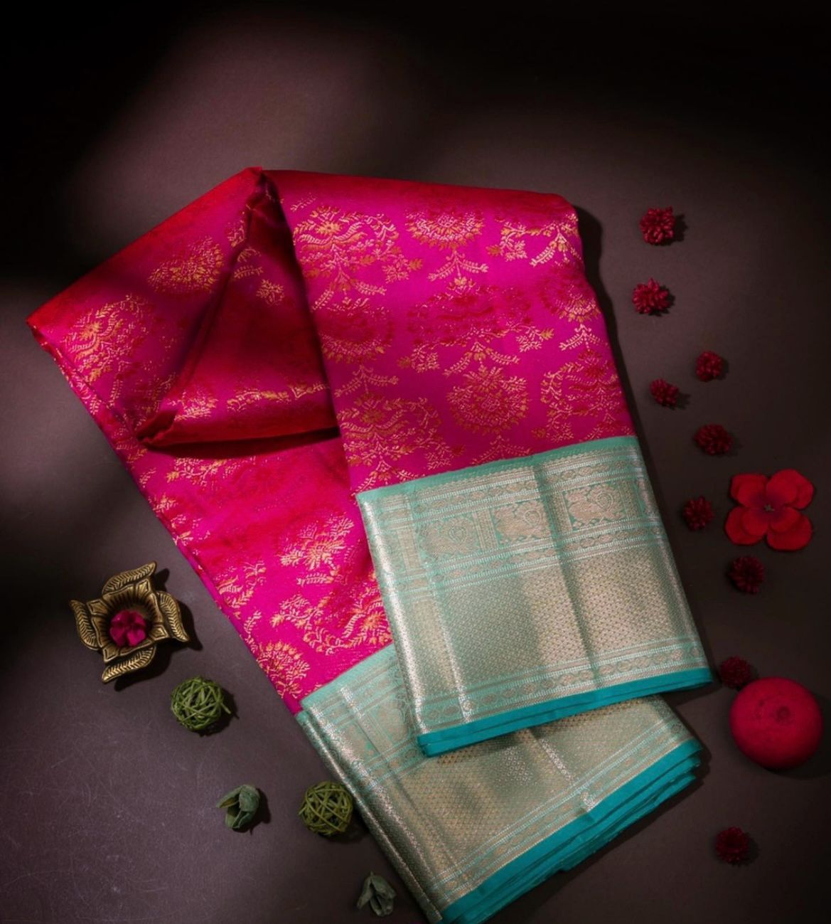 Engaging Pink Soft Banarasi Silk Saree With Assemblage Blouse Piece