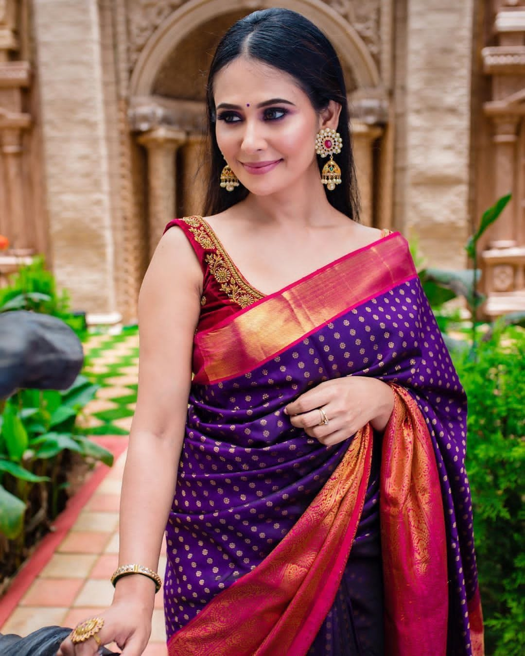 Ratatouille Purple Soft Banarasi Silk Saree With Scrumptious Blouse Piece