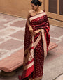 Forbearance Maroon Soft Silk Saree With Groovy Blouse Piece