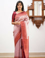 Scrumptious Pastel Pink Soft Banarasi Silk Saree With Blouse Piece