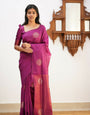 Amazing Magenta Pink Soft Silk Saree With Exceptional Blouse Piece