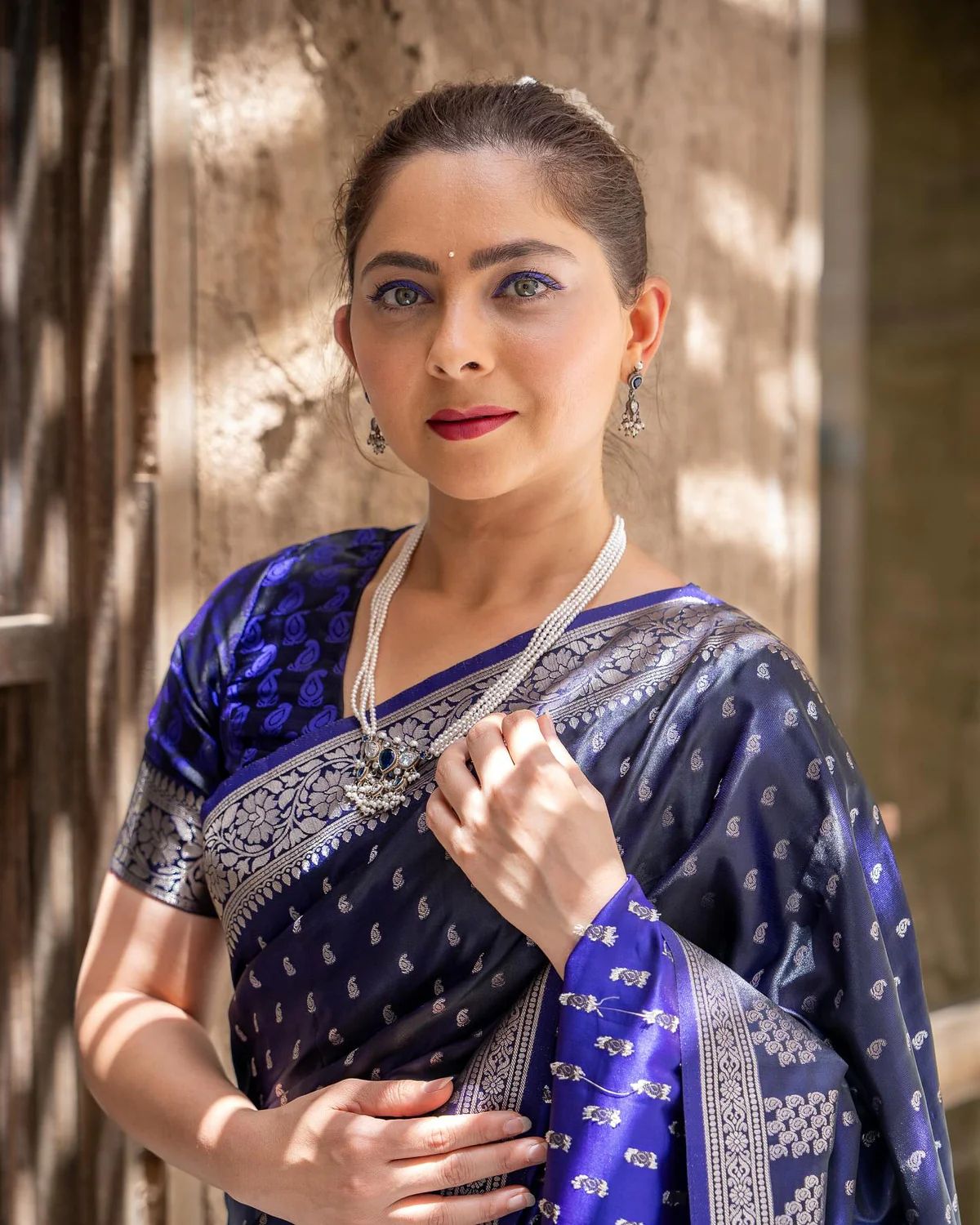 Moiety Blue Soft Silk Saree With Preferable Blouse Piece