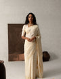 Stylish White Soft Silk Saree With Flattering Blouse Piece