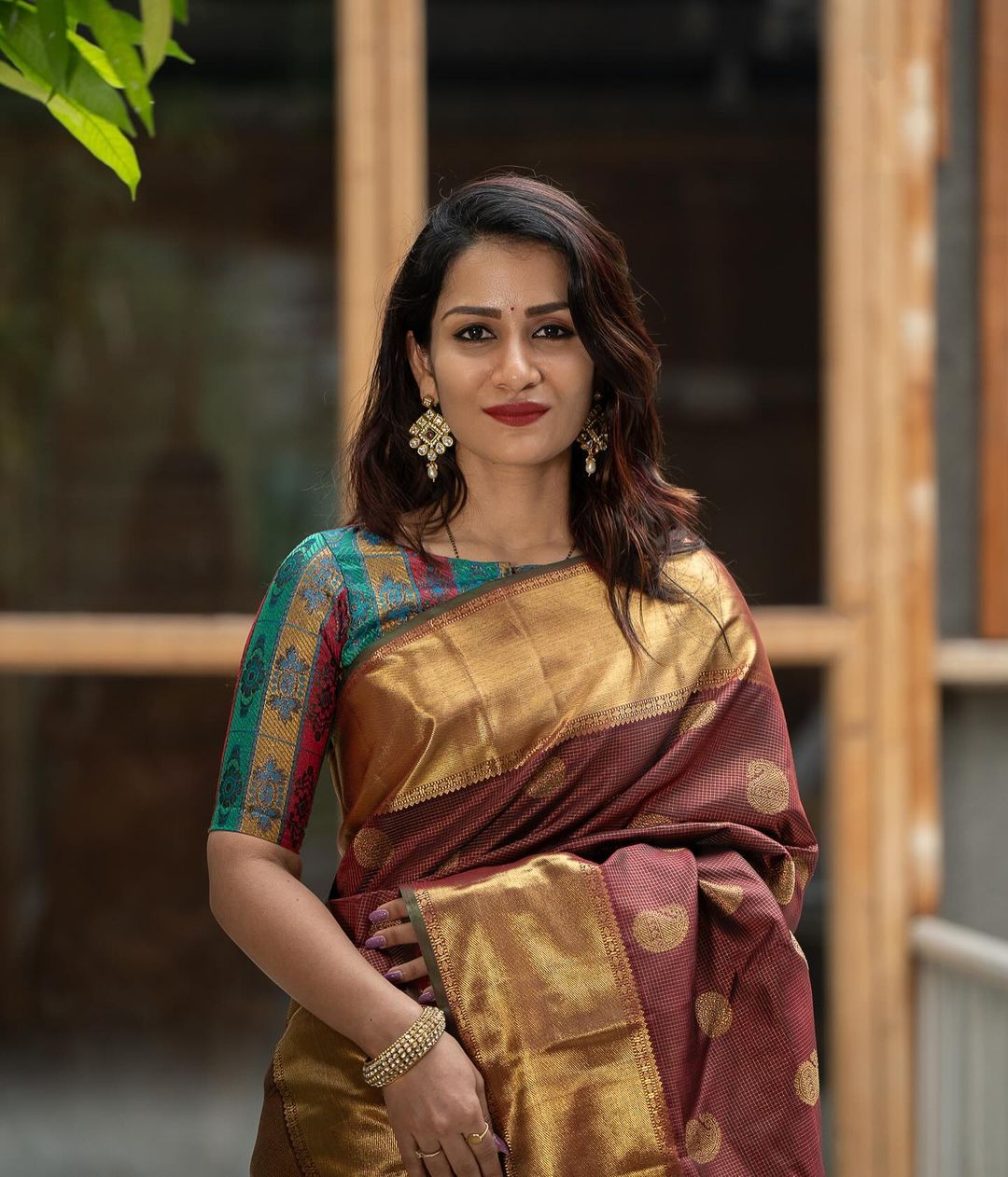 Adorable Brown Soft Silk Saree With Bewitching Blouse Piece