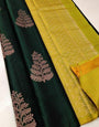 Lissome Green Soft Silk Saree With Majesty Blouse Piece