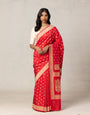 Exuberant Red Soft Silk Saree With Inspiring Blouse Piece