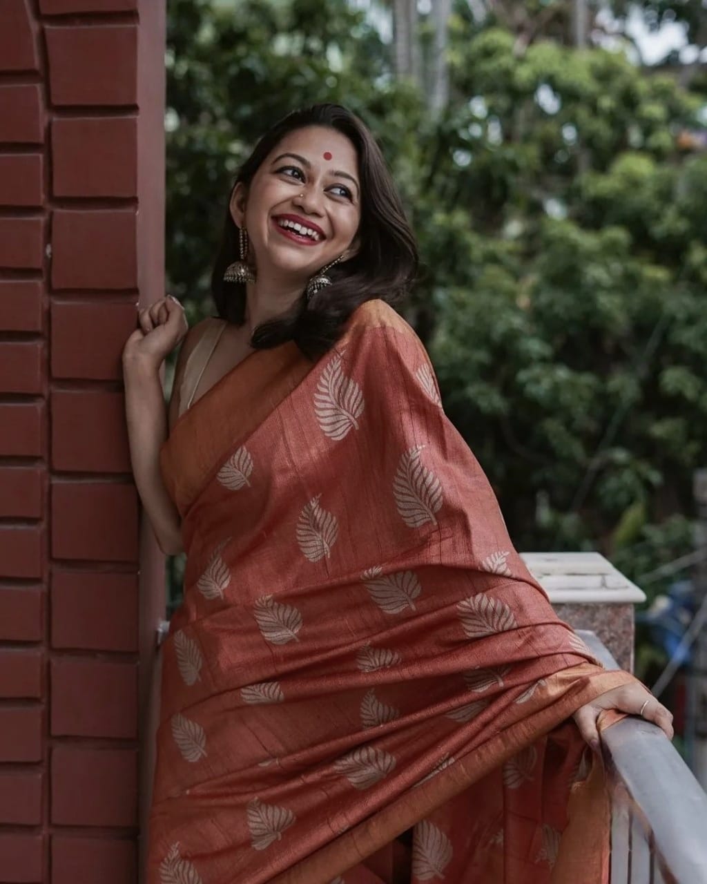 Admirable Brown Cotton Silk Saree With Beleaguer Blouse Piece