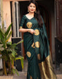 Glorious Green Soft Silk Saree With Outstanding Blouse Piece