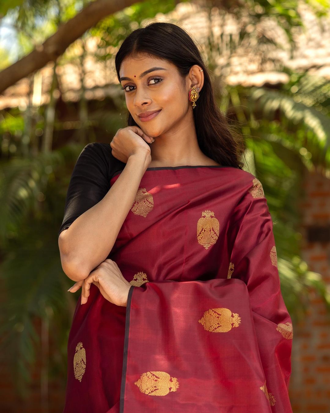 Classy Maroon Soft Silk Saree With Demesne Blouse Piece