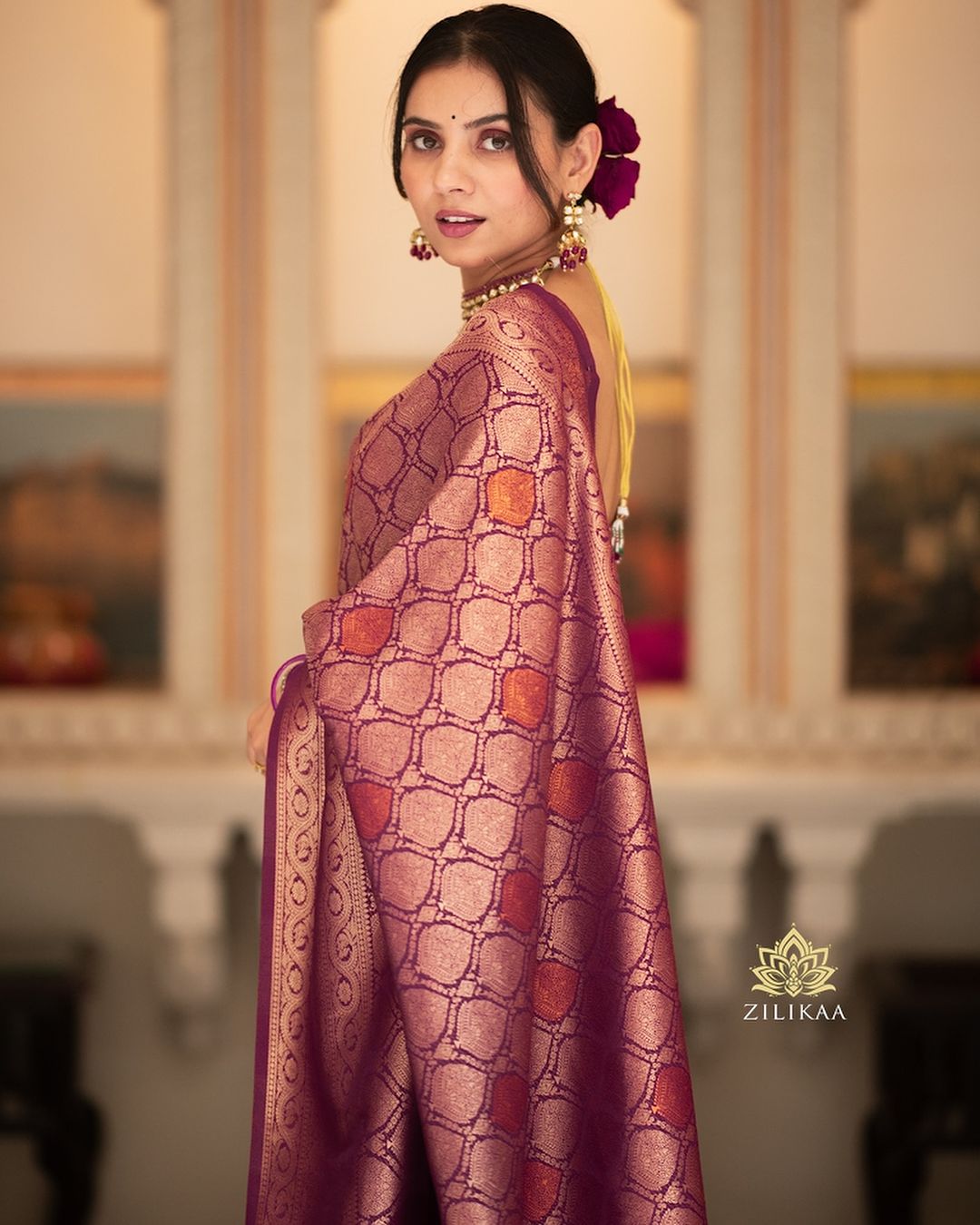 Ephemeral Wine Soft Silk Saree With Super extravagant Blouse Piece