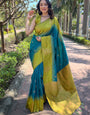 Redolent Rama Soft Silk Saree With Tremendous Blouse Piece