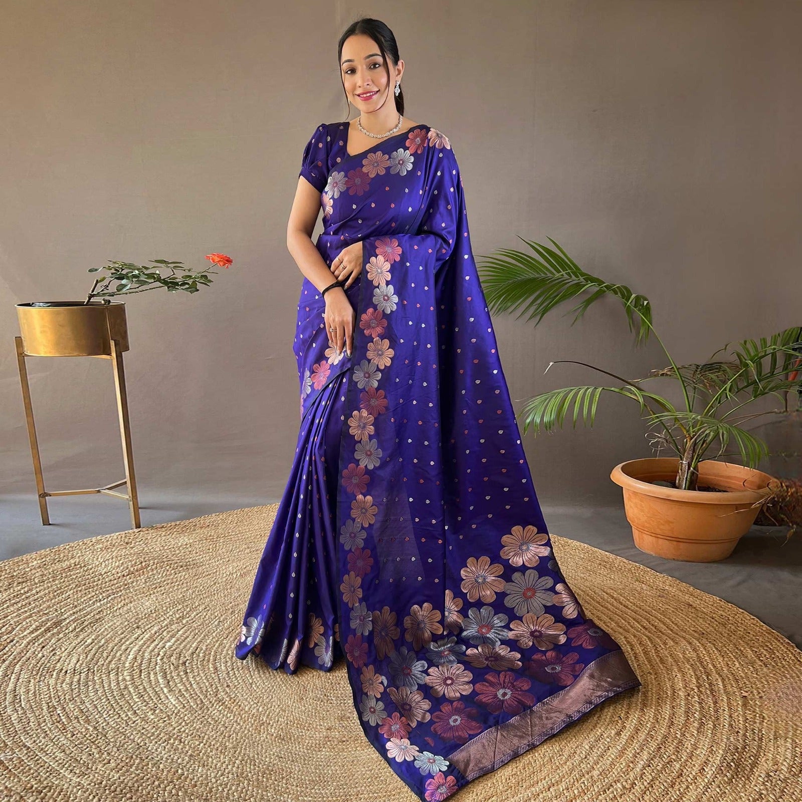 Captivating Royal Blue Soft Silk Saree With Dazzling Blouse Piece