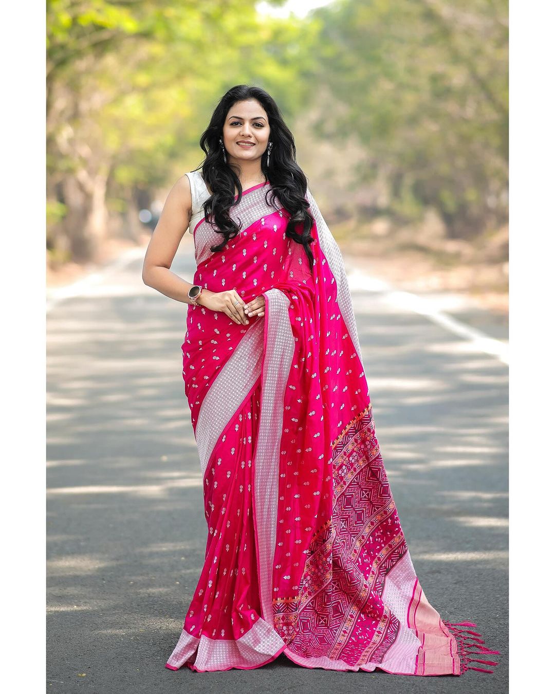 Woebegone Pink Cotton Silk Saree With Mesmerising Blouse Piece