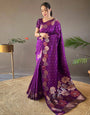 Ebullience Wine Soft Silk Saree With Fancifull Blouse Piece