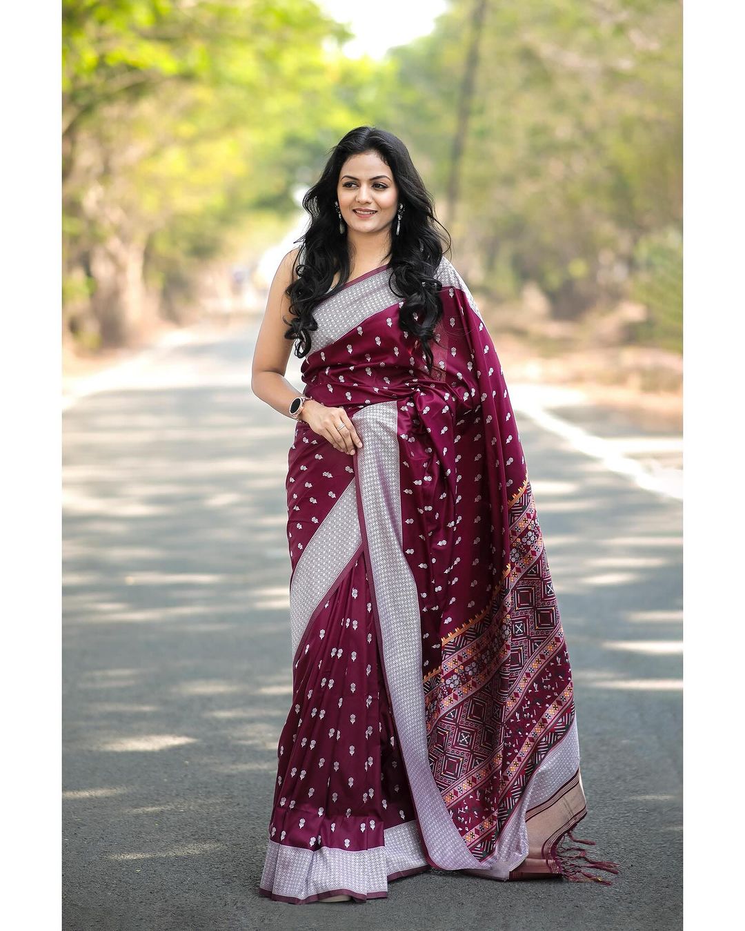 Precious Wine Cotton Silk Saree With Supernal Blouse Piece