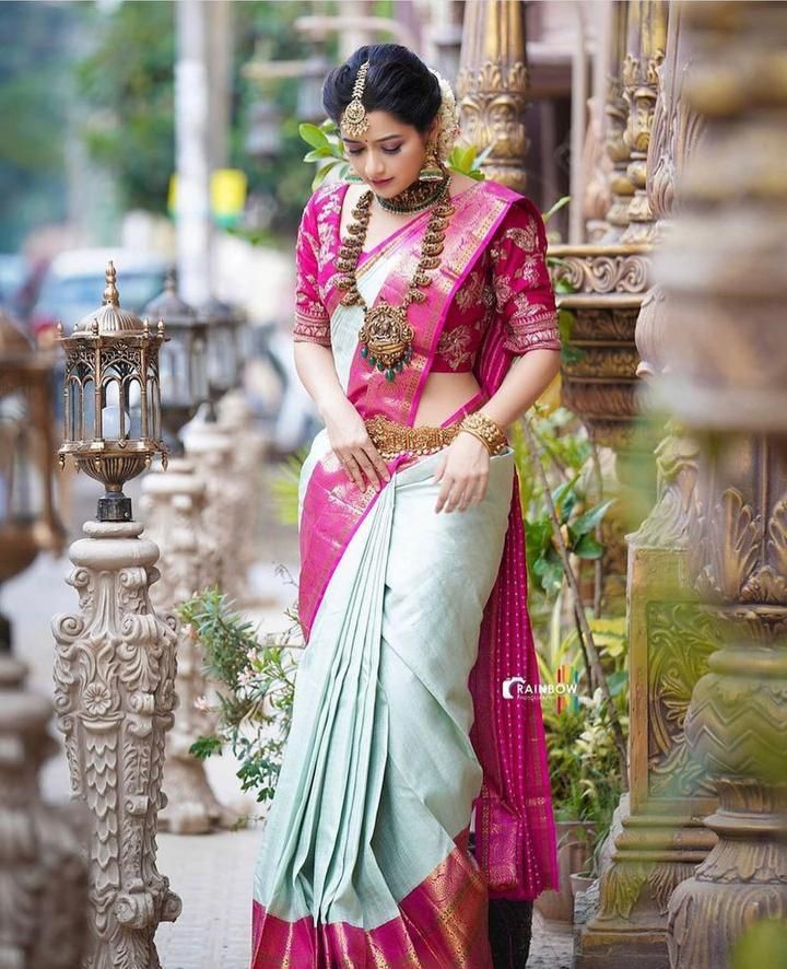 Traditional Grey Soft Silk Saree With Admirable Blouse Piece