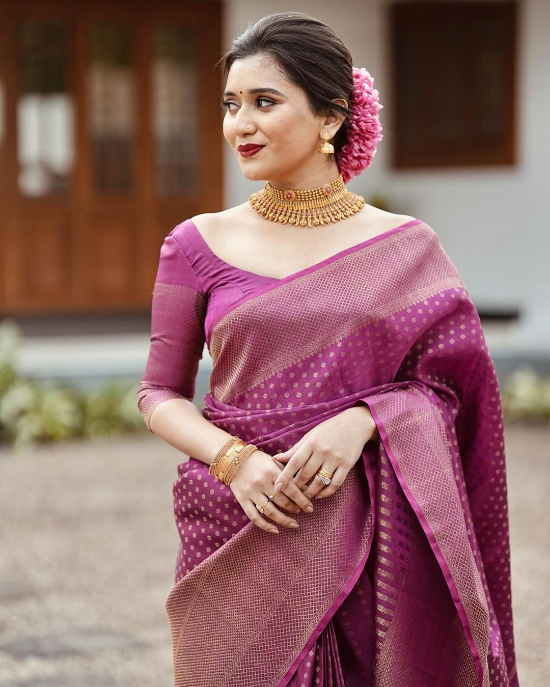 Classy Pink Soft Silk Saree With Murmurous Blouse Piece