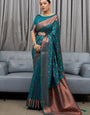 Majesty Rama Soft Banarasi Silk Saree With Lissome Blouse Piece