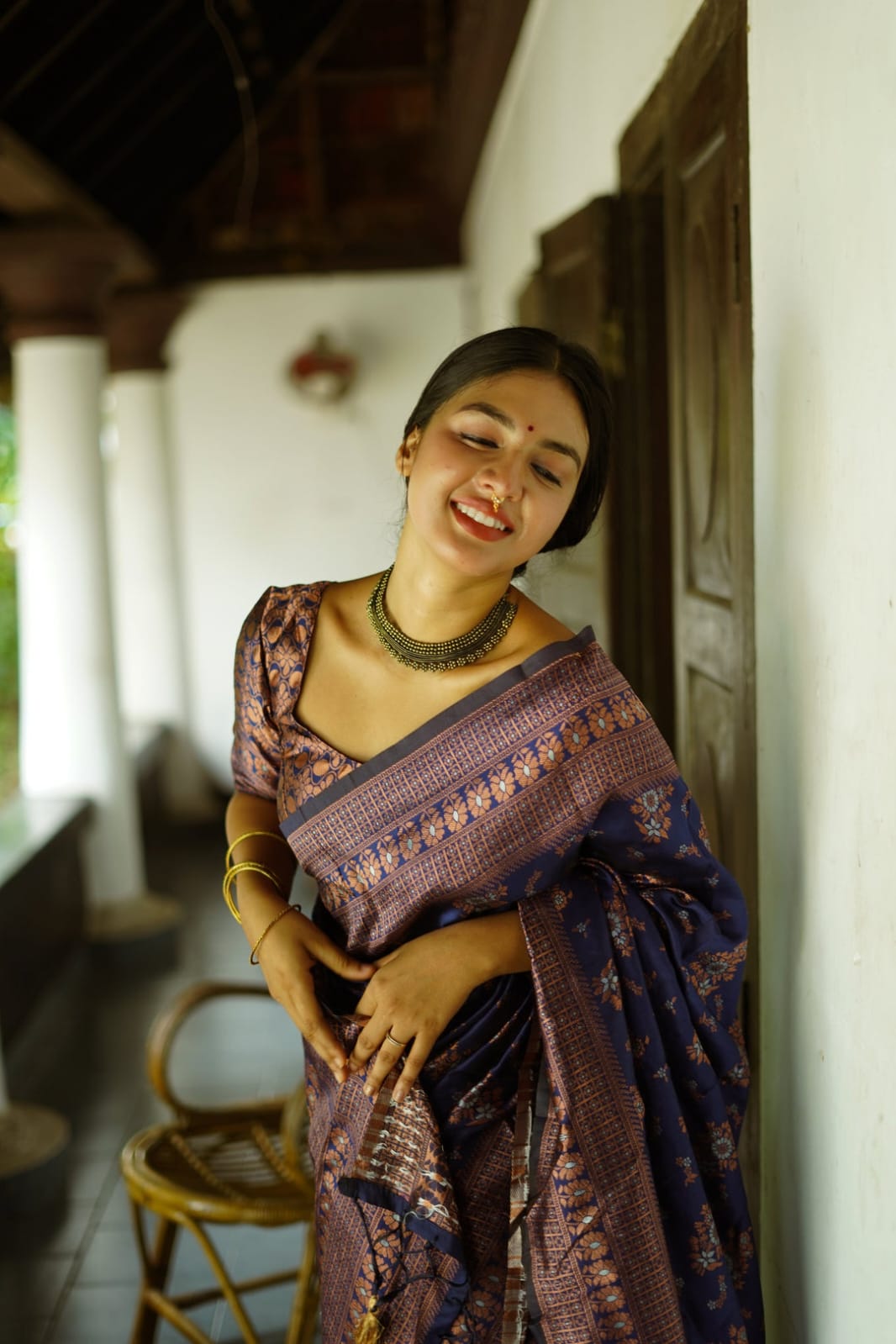 Attractive Blue Soft Silk Saree With Dissemble Blouse Piece