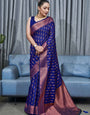 Majesty Blue Soft Banarasi Silk Saree With Lissome Blouse Piece
