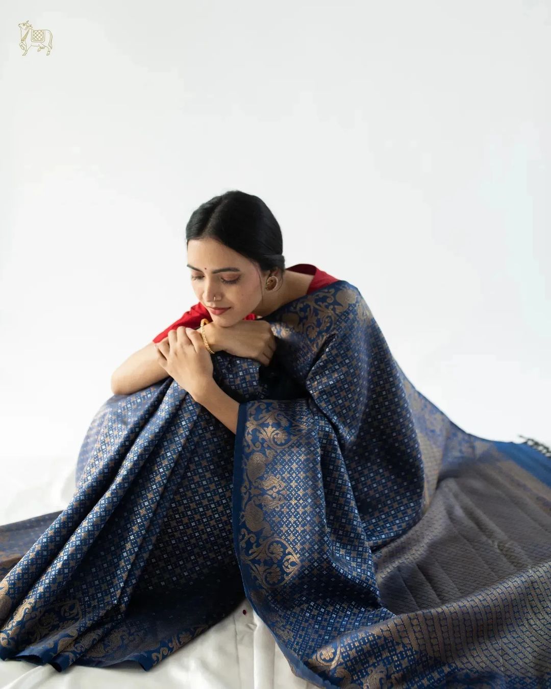 Imaginative Blue Soft Silk Saree With Beleaguer Blouse Piece