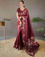 Glam Maroon Soft Silk Saree With Beautiful Blouse Piece