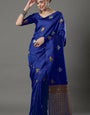 Captivating Blue Soft Silk Saree With Dazzling Blouse Piece