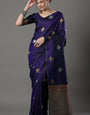 Nemesis Purple Soft Silk Saree With Imaginative Blouse Piece