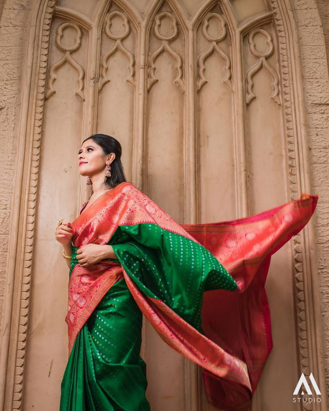 Magnific Green Soft Banarasi Silk Saree With Panoply Blouse Piece