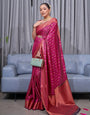 Majesty Dark Pink Soft Banarasi Silk Saree With Lissome Blouse Piece