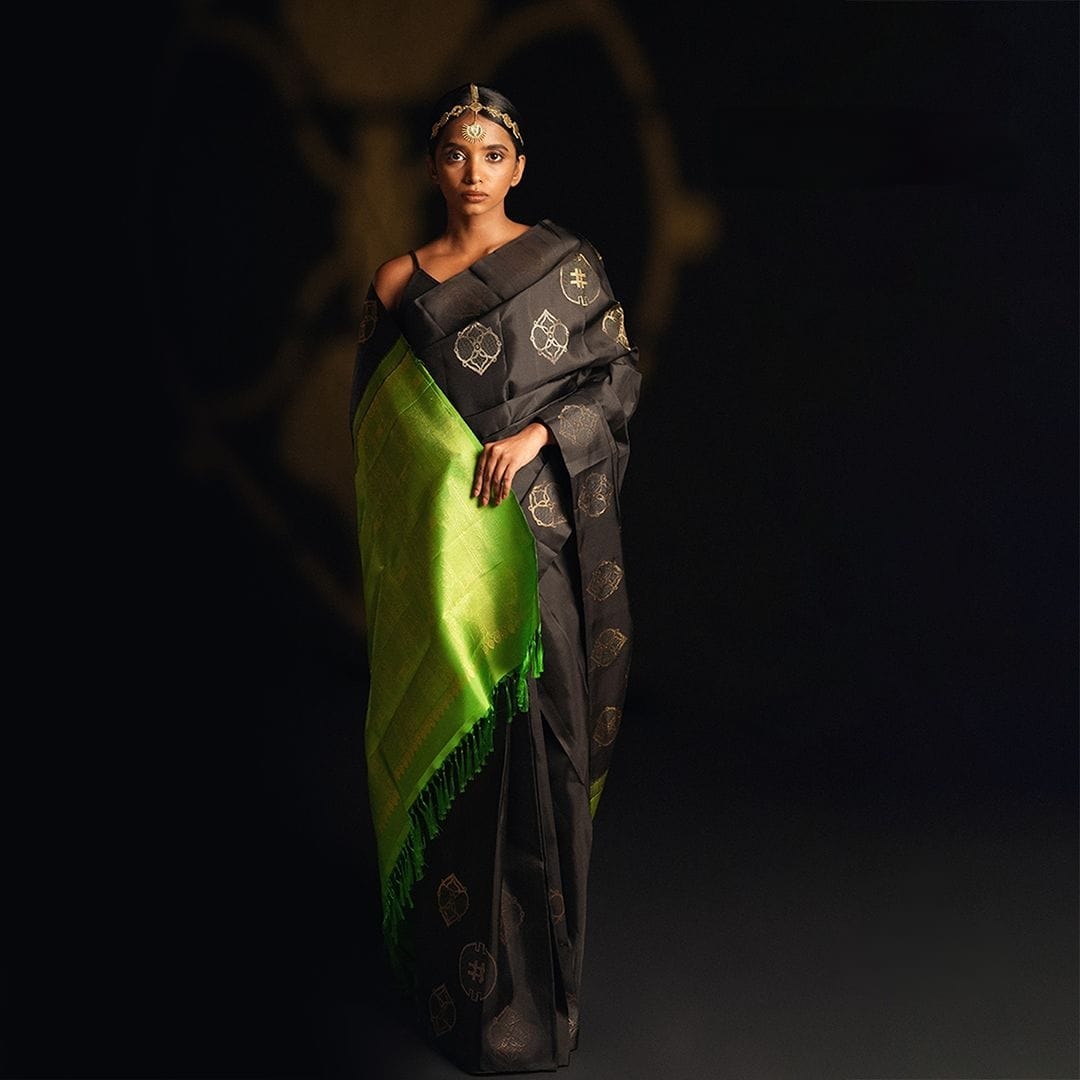 Captivating Black Soft Silk Saree With Dazzling Blouse Piece