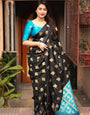 Jazzy Black Soft Silk Saree With Improbable Blouse Piece