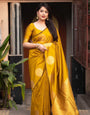 Blissful Yellow Soft Silk Saree With Classic Blouse Piece