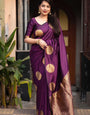 Tremendous Purple Soft Silk Saree With Adoring Blouse Piece