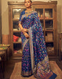 Admirable Blue Cotton Silk Saree With Beleaguer Blouse Piece