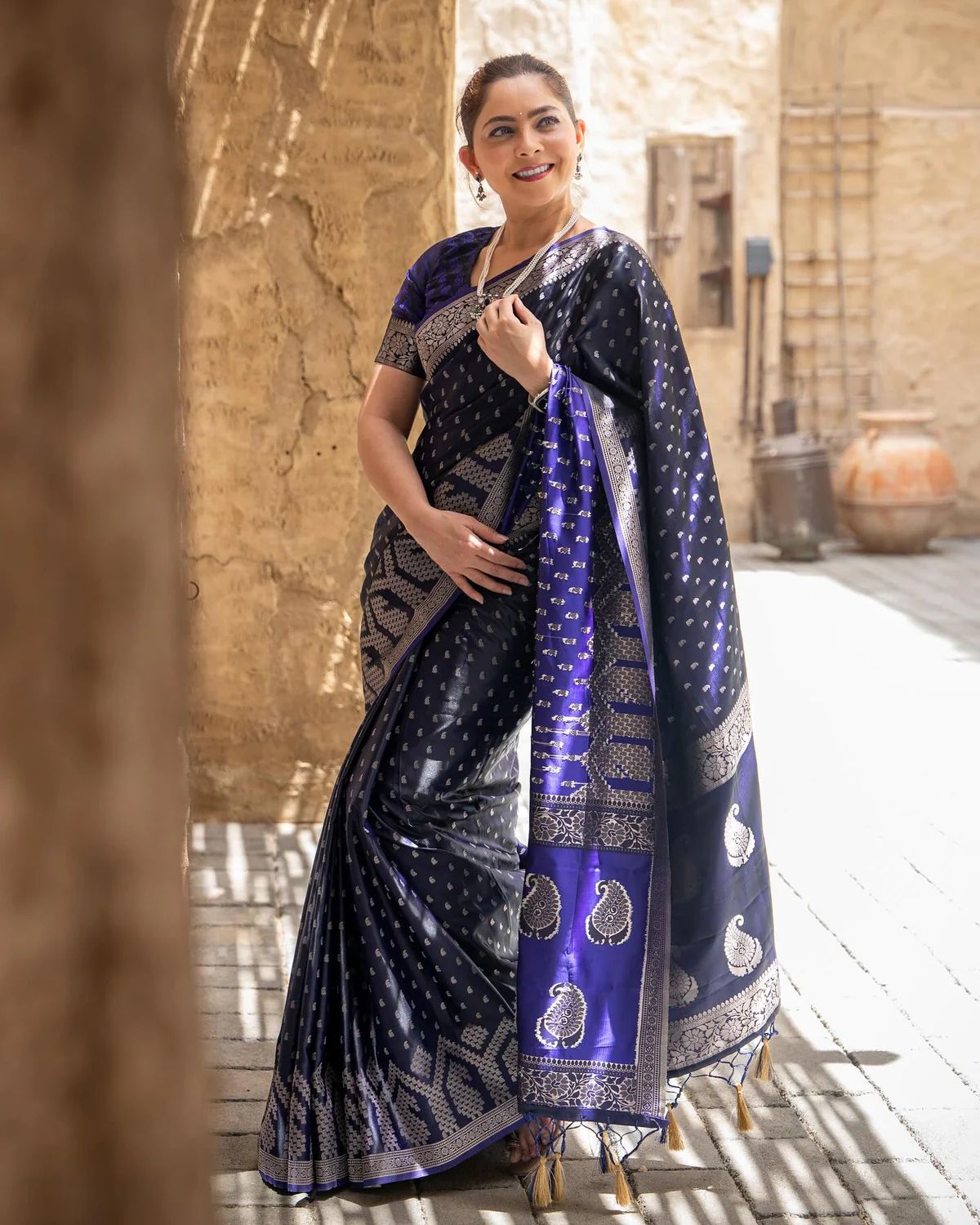 Moiety Blue Soft Silk Saree With Preferable Blouse Piece