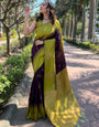 Adoring Purple Soft Silk Saree With Classic Blouse Piece