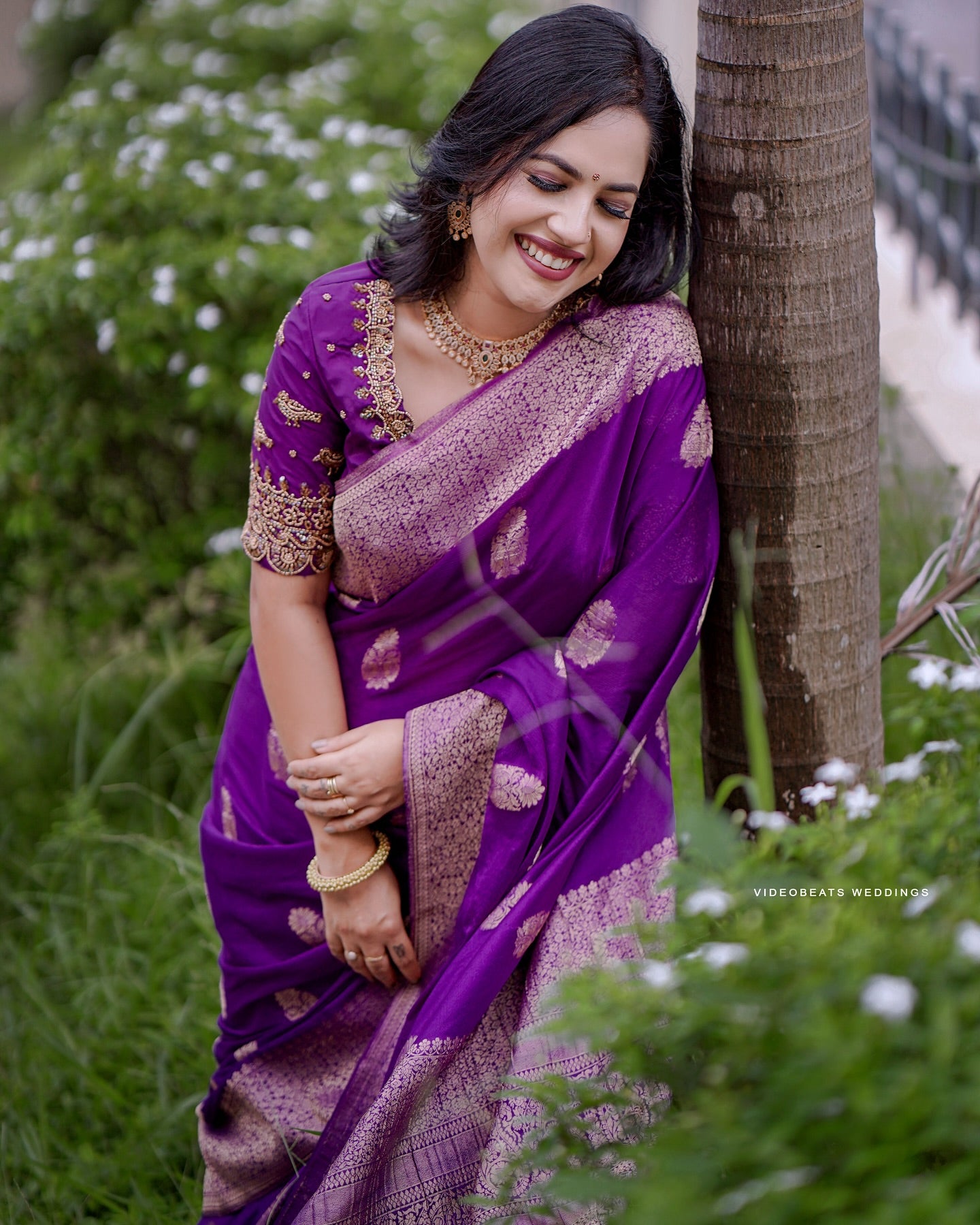 Staring Purple Soft Silk Saree With Invaluable Blouse Piece