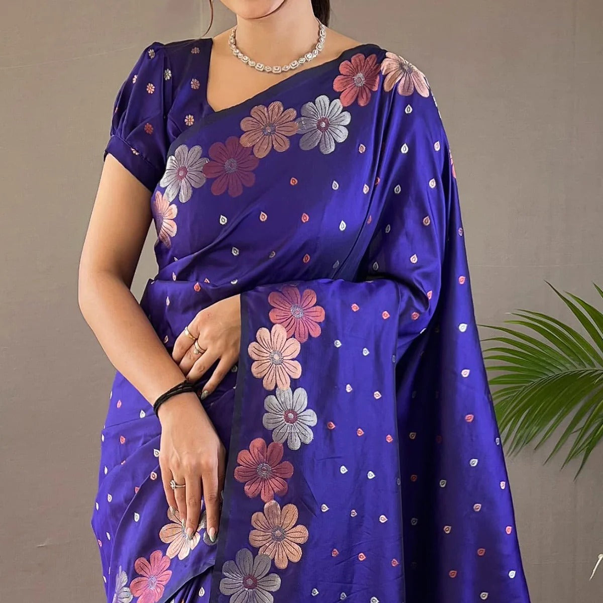 Captivating Royal Blue Soft Silk Saree With Dazzling Blouse Piece