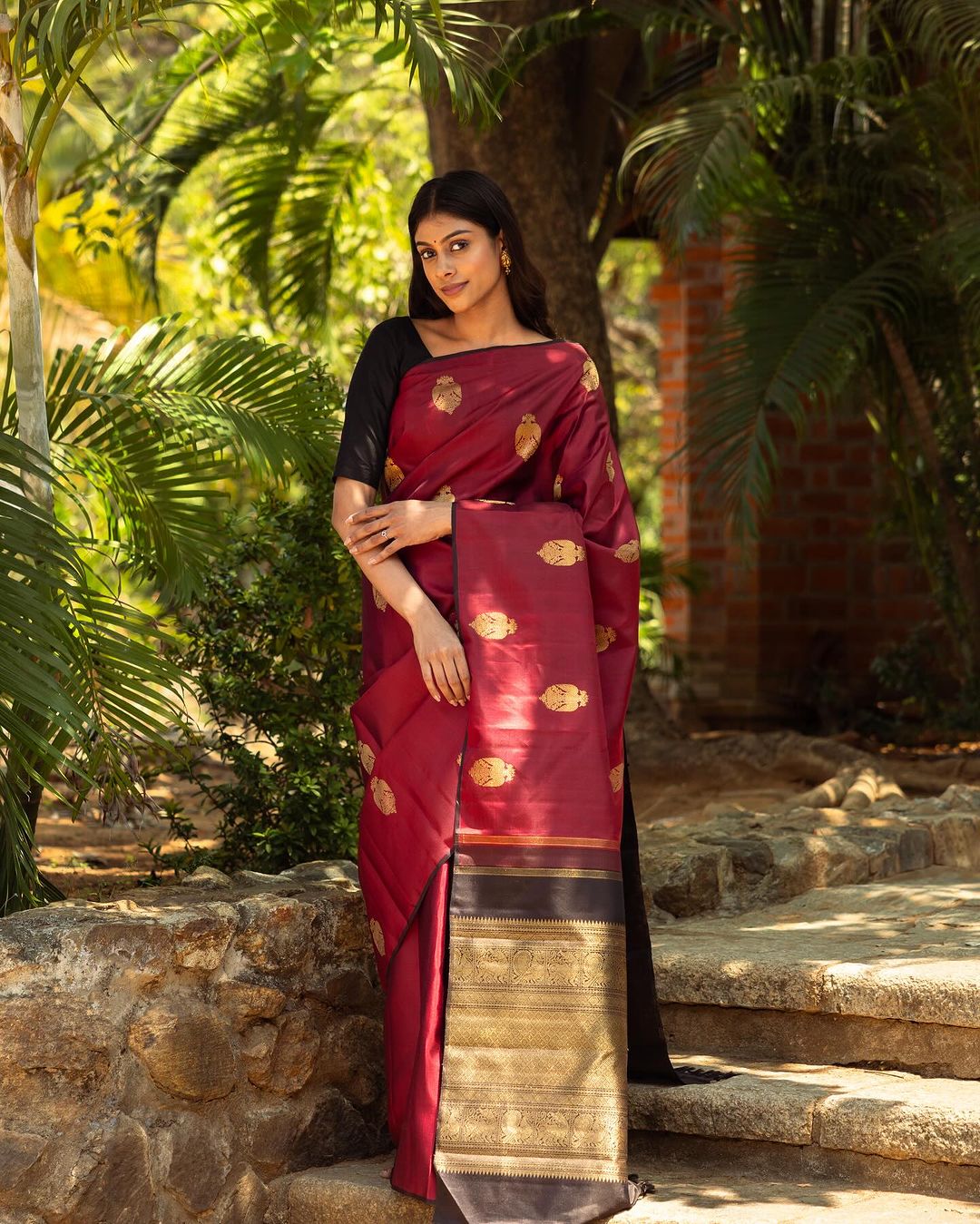 Classy Maroon Soft Silk Saree With Demesne Blouse Piece