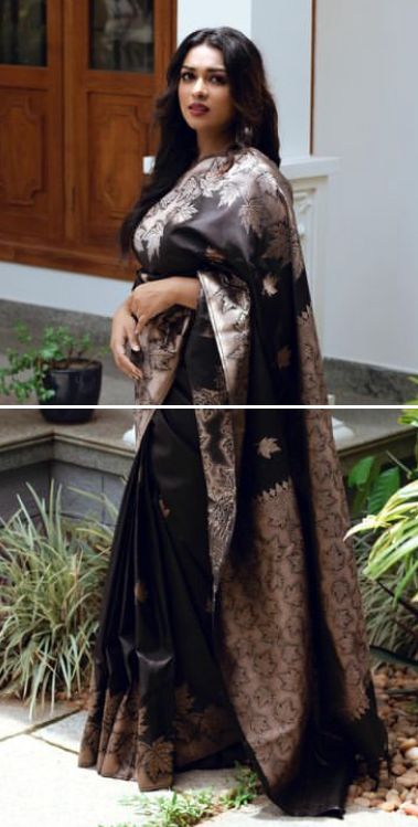 Epiphany Black Soft Banarasi Silk Saree With Stunning Blouse Piece