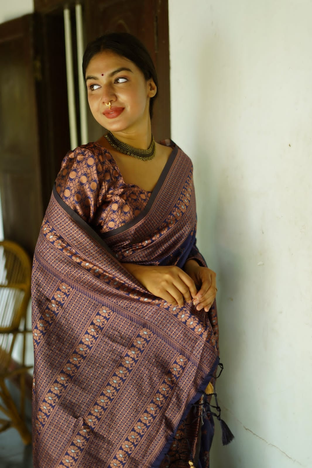 Attractive Blue Soft Silk Saree With Dissemble Blouse Piece